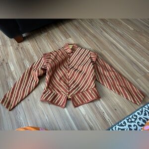 Renaissance Faire 2Pc Doublet Set Theater Quality Striped Button-Up Costume